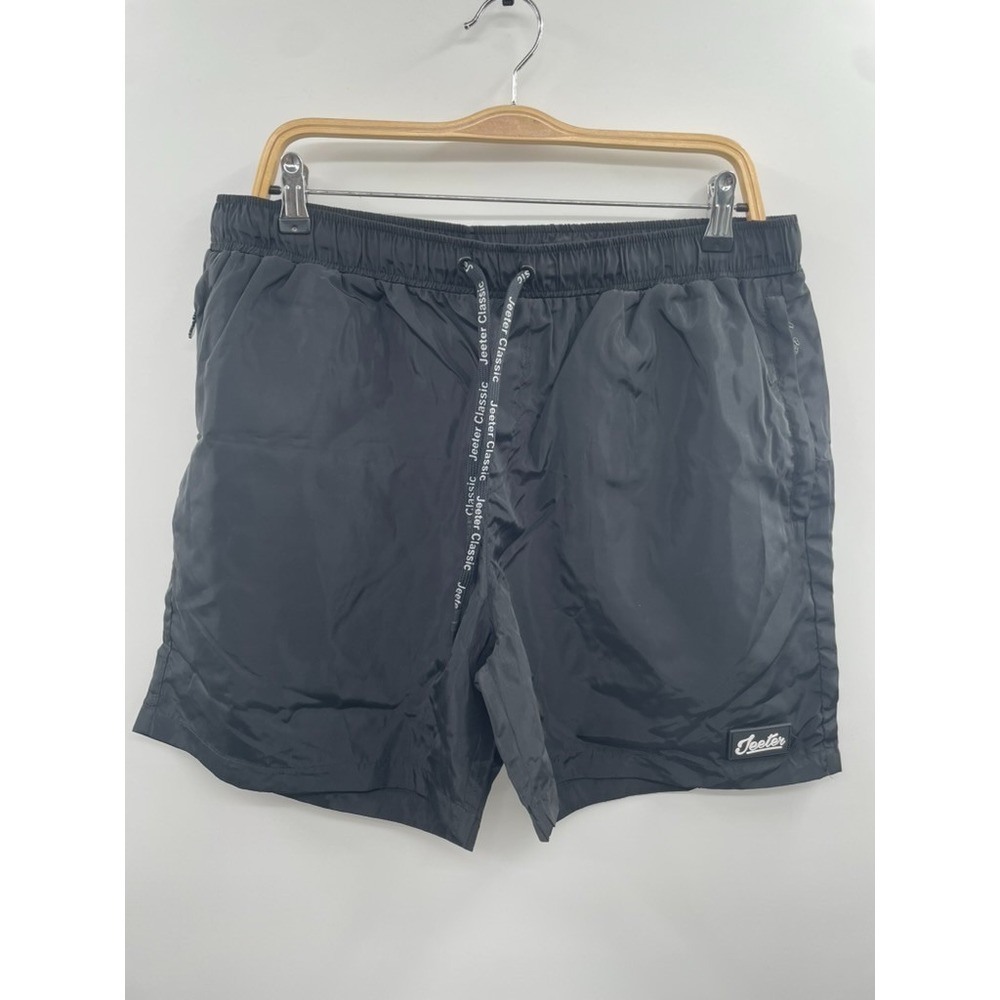 NWT Jeeter Performance Short Men's XL Black Logo 100% Polyester Elastic Waist